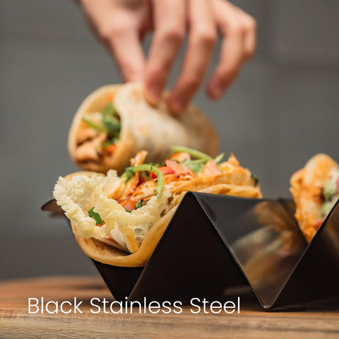 Generic oven-safe taco tray doubles as bake-and-serve solution