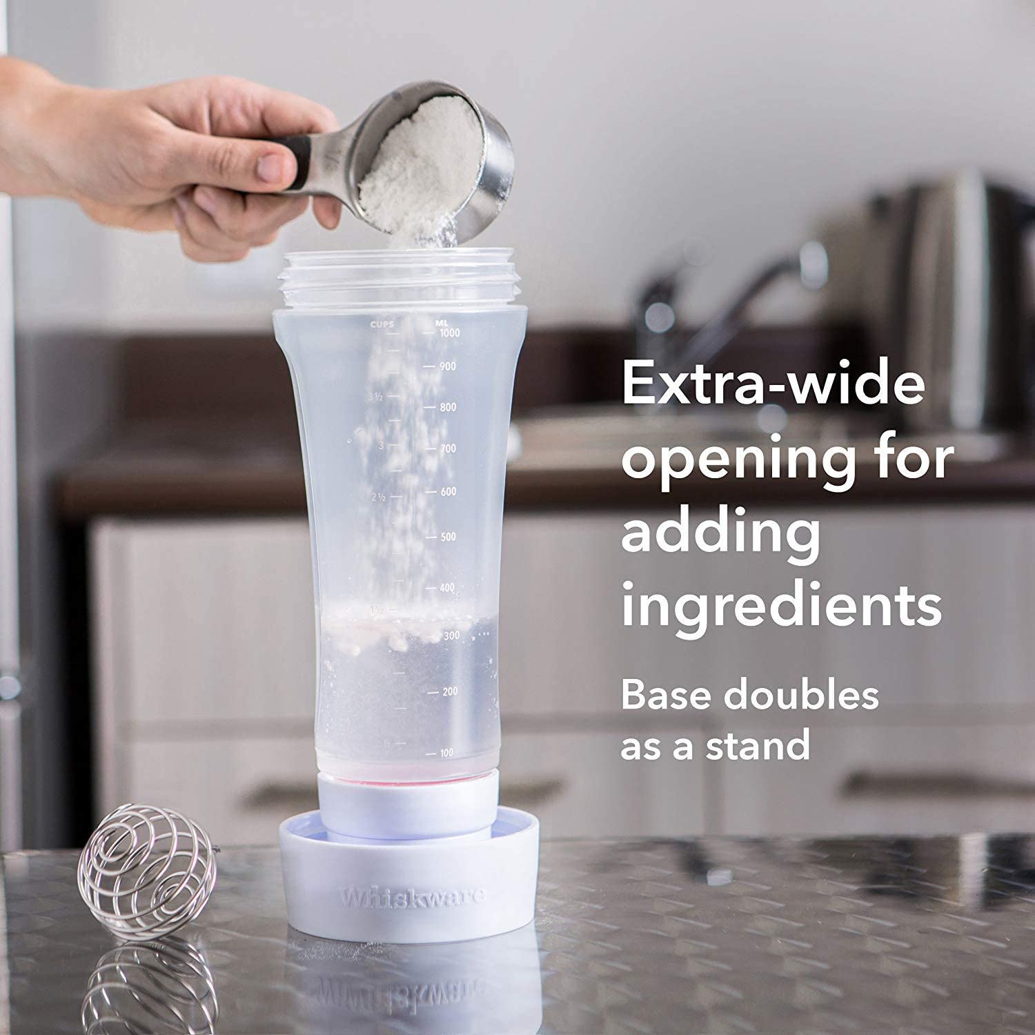 Generic blenderball inside the dispenser for even batter mixing