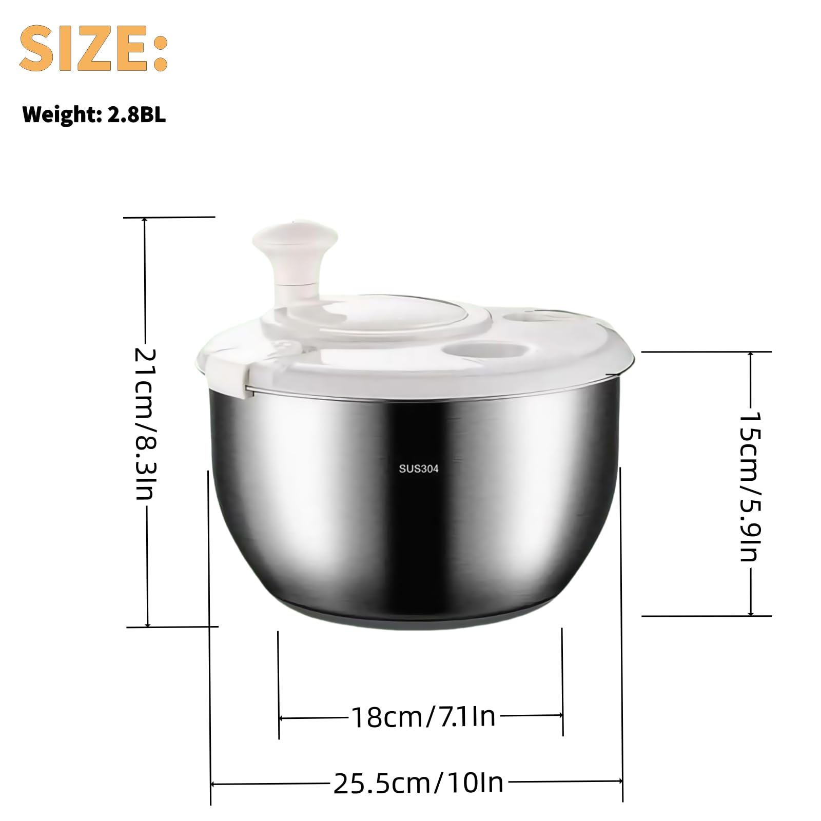 Generic salad spinner rotating-drying action demonstrated for efficient prep