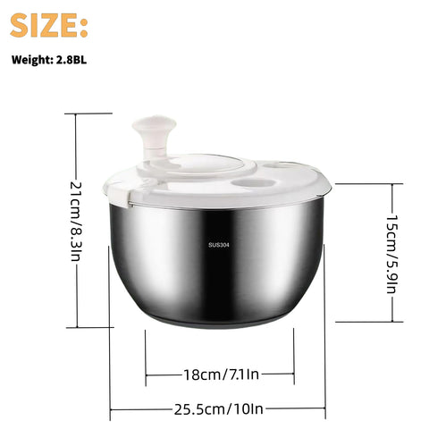 Generic salad spinner rotating-drying action demonstrated for efficient prep