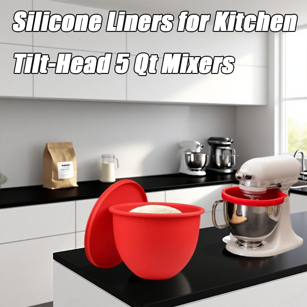 Heat-resistant silicone liner ready for hot and cold ingredients in KitchenAid bowls.