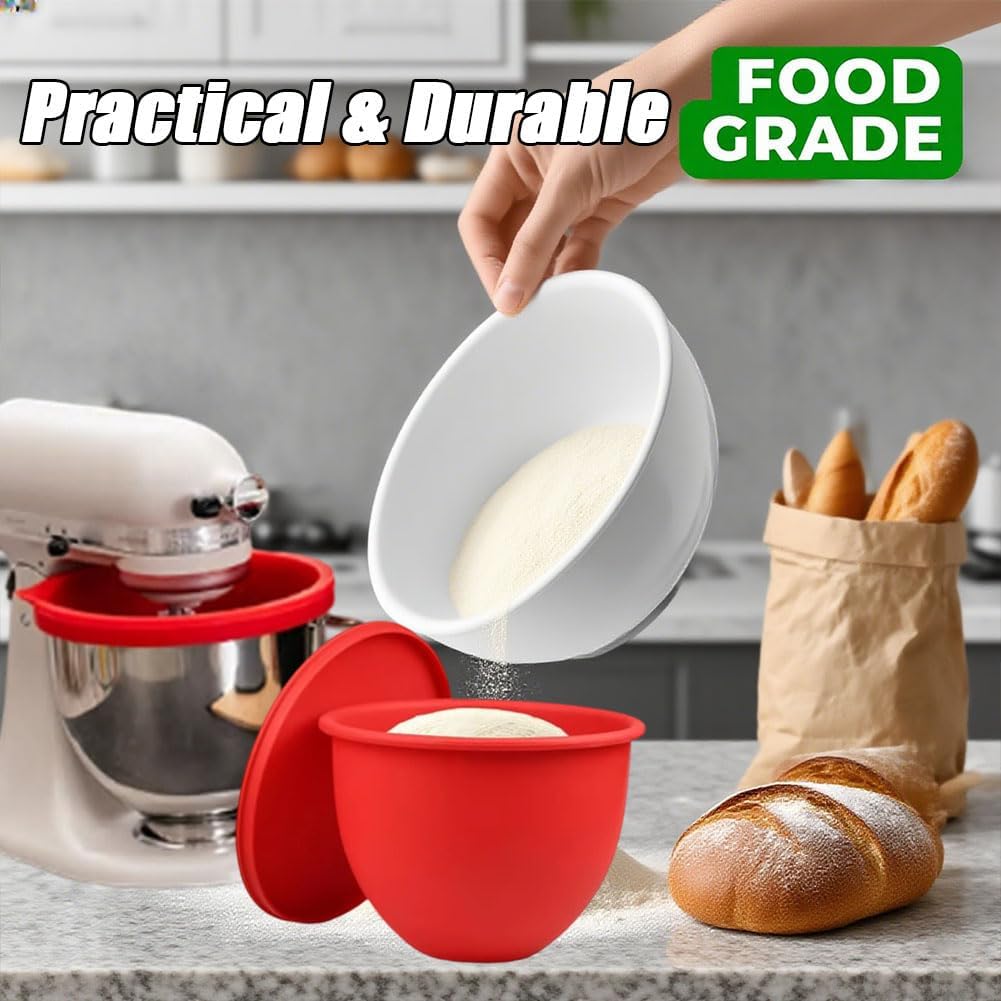 Generic silicone bowl liner with lids offers convenient storage after use.