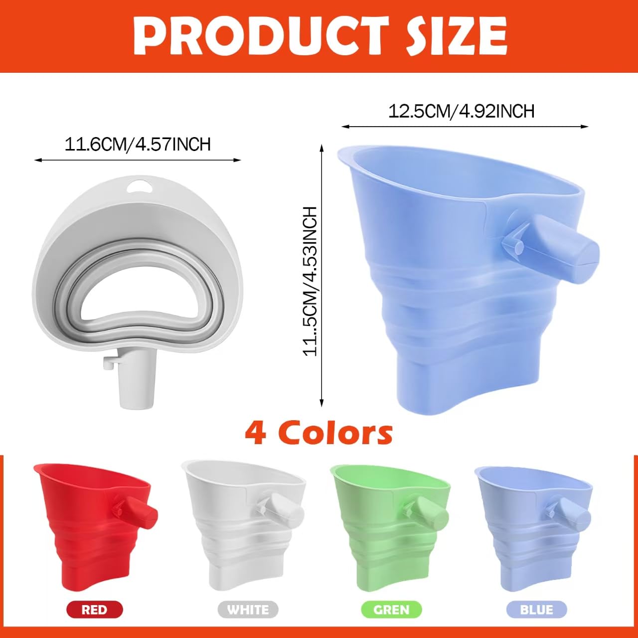 Generic silicone spout provides controlled pours for flour and liquids.