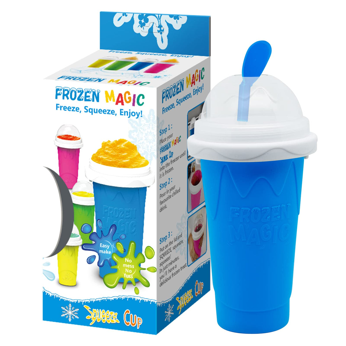 Generic Slushy Maker Cup front view demonstrates compact design for quick frozen drinks