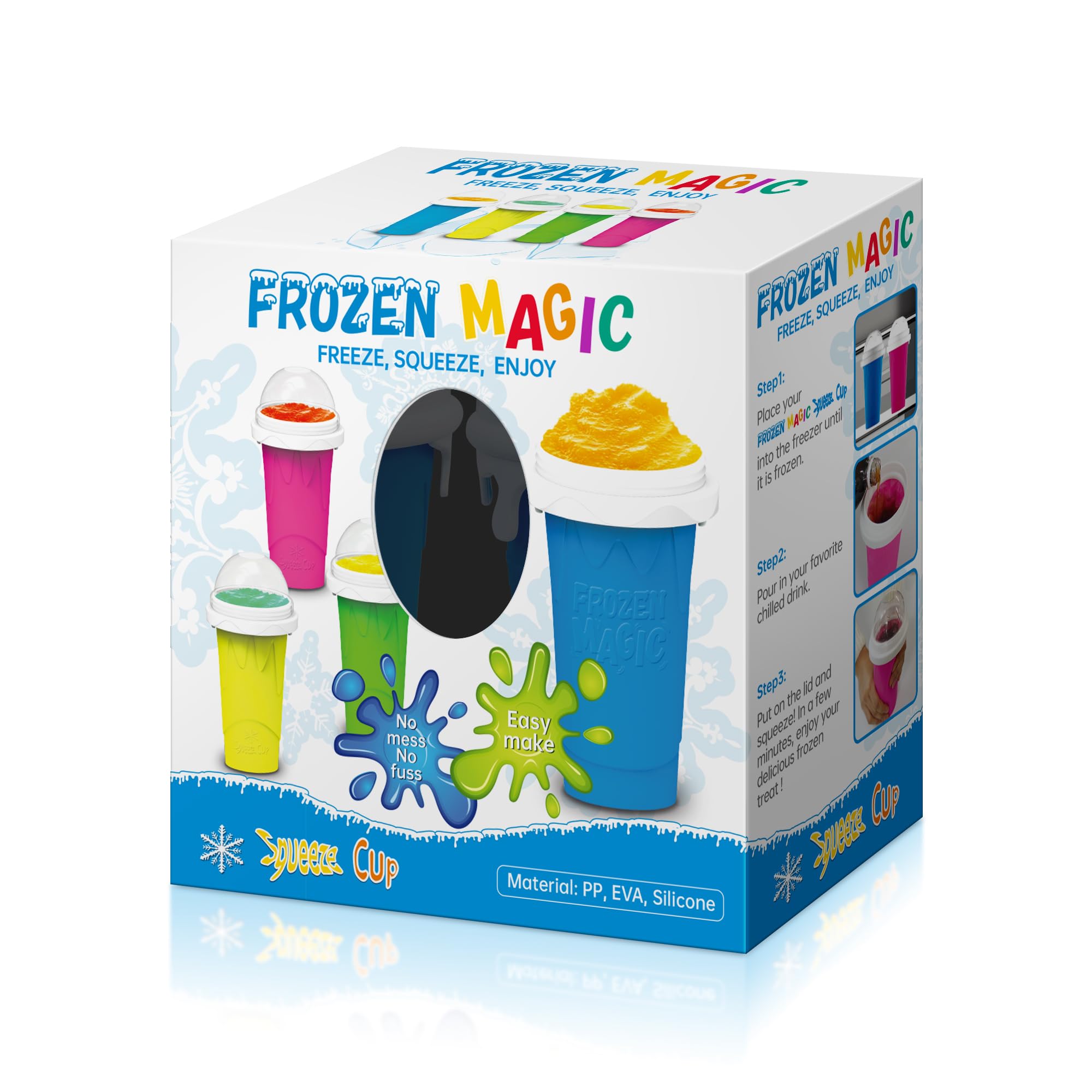 Generic Slushy Maker with dome lid and reusable spoon-straw for convenient sipping
