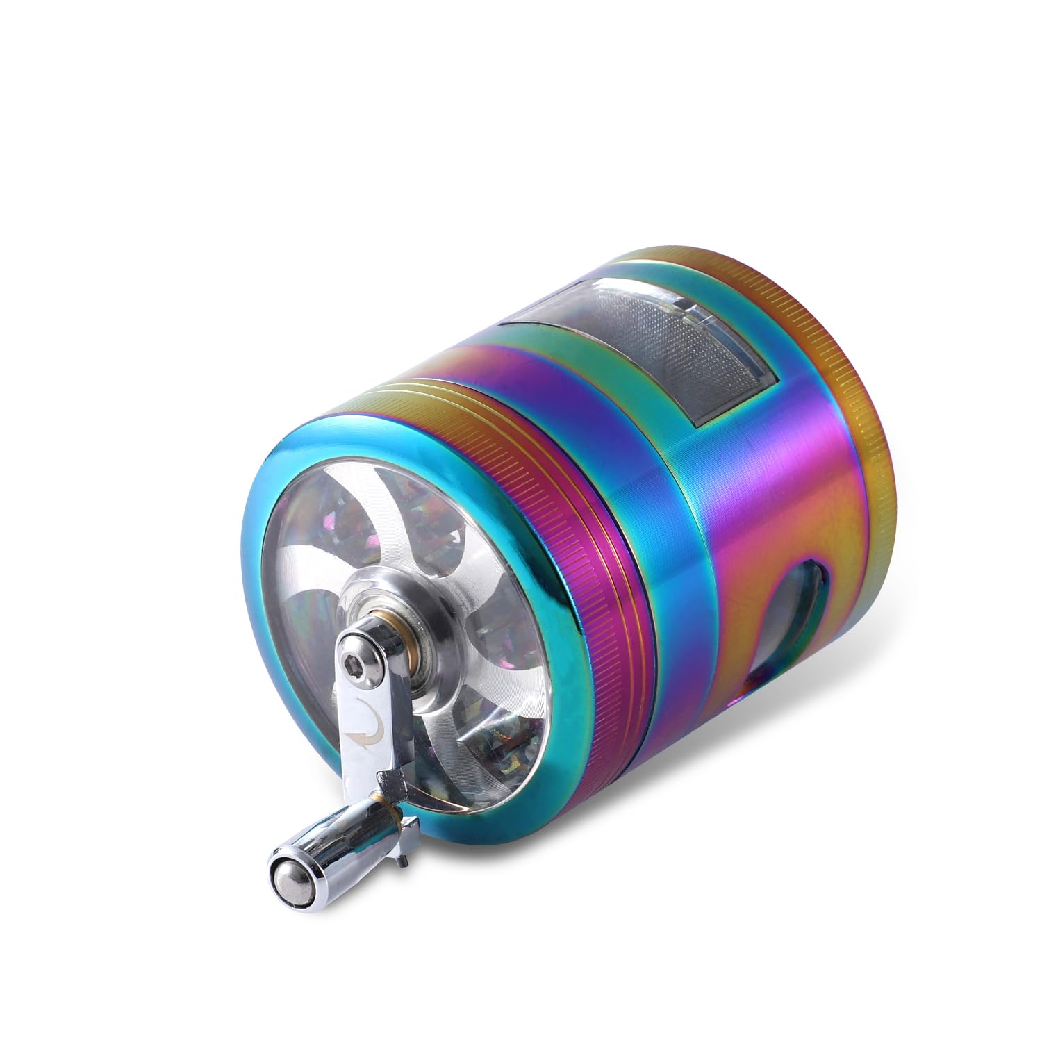 Generic Spice Grinder with colorful finish, transparent top to monitor grinding progress.