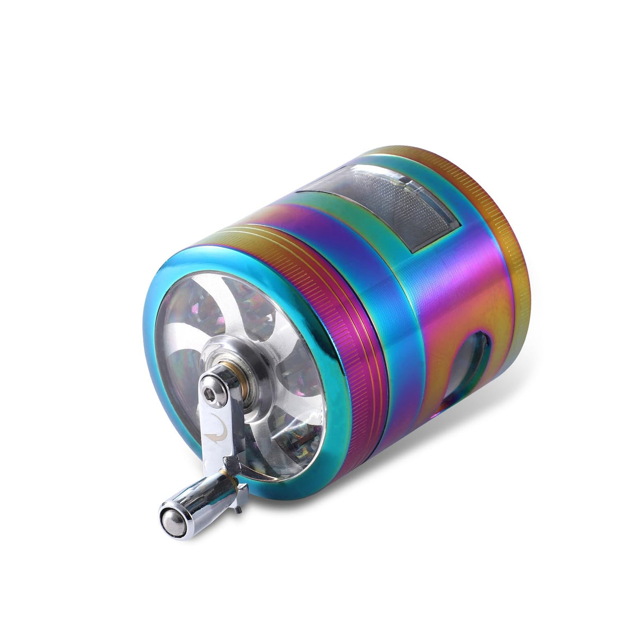Generic Spice Grinder with colorful finish, transparent top to monitor grinding progress.