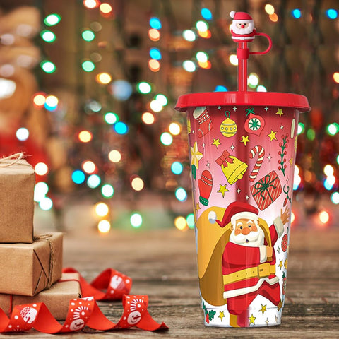 Generic stackable Christmas cups save space for holiday entertaining.