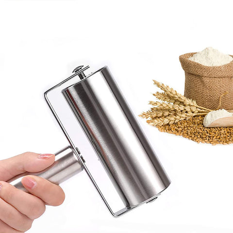 Generic stainless steel roller with smooth finish for easy cleaning and maintenance.