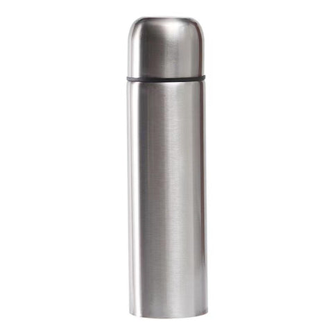 Generic stainless steel thermal bottle keeps drinks hot or cold