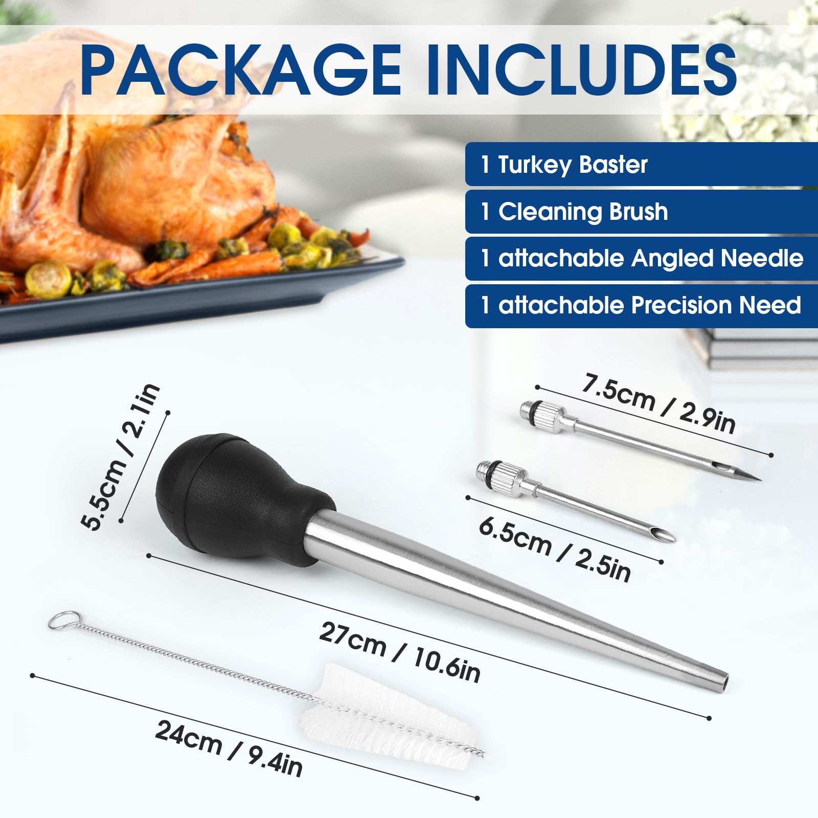 Generic turkey baster marinade-injection in action for even flavor