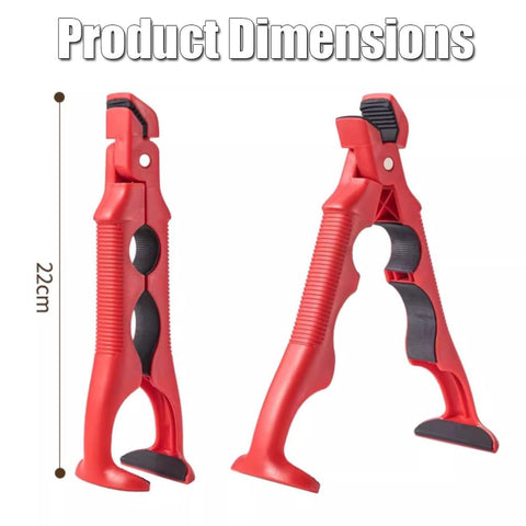 Generic two-tong tool set included for handling oversized dishes