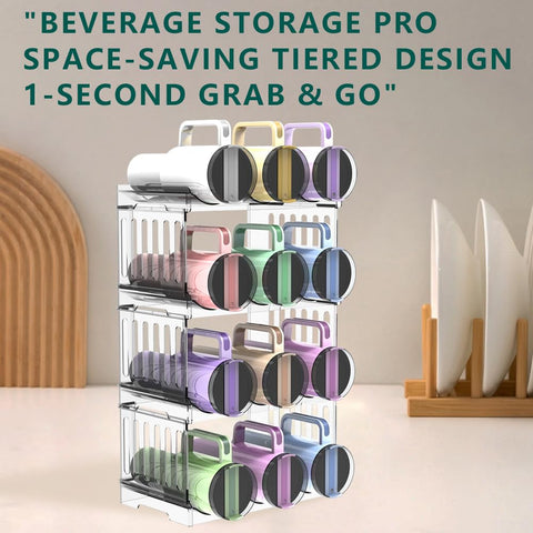 Generic Water Bottle Organizer clear design blends with any kitchen decor.