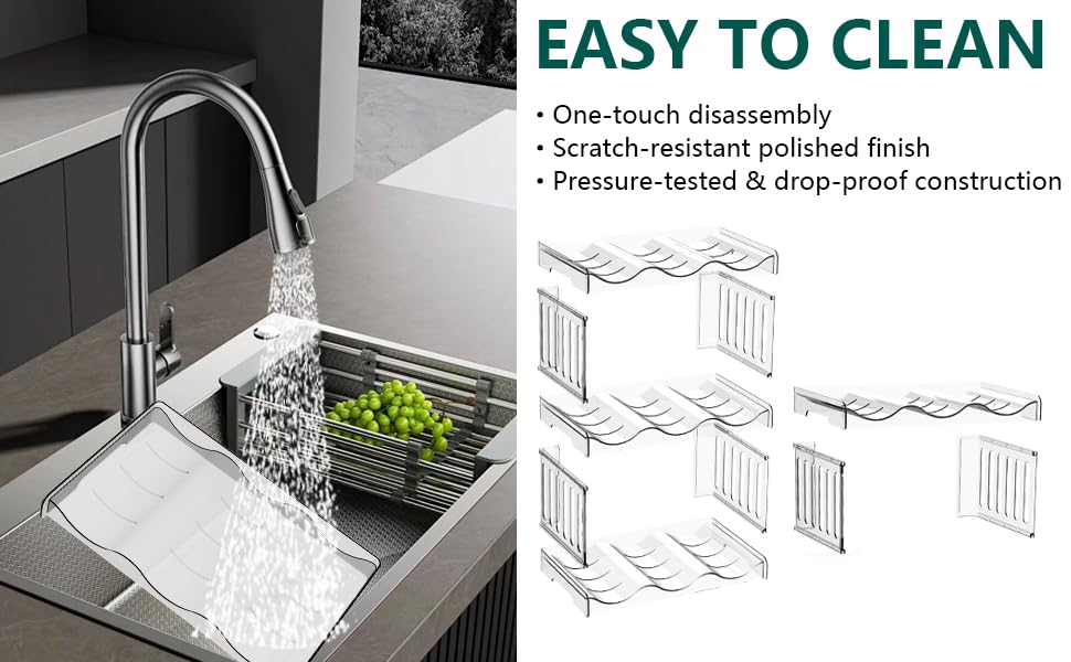Generic Water Bottle Organizer is easy to clean and drains for quick drying.