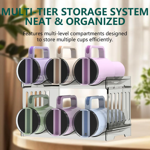 Generic Water Bottle Organizer provides visible contents for quick selection.