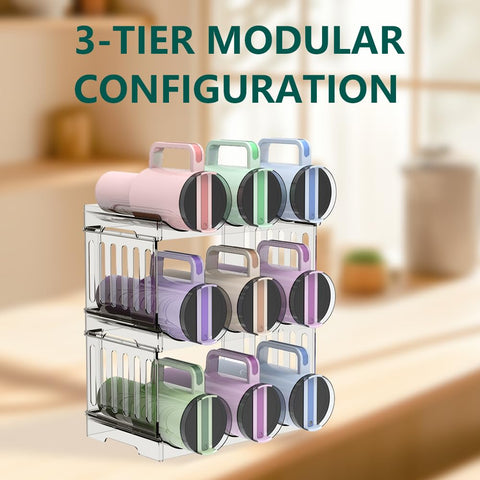 Generic Water Bottle Organizer multiuse storage fits mugs, cups, and bottles.