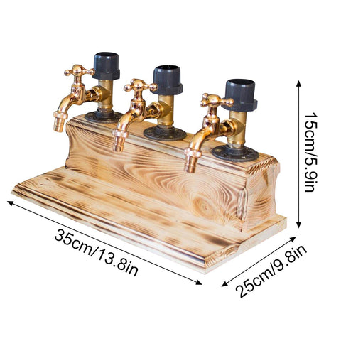 Generic Wood Faucet Whisky Dispenser on a bar demonstrates stylish gift idea.