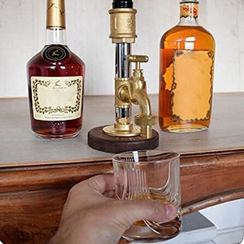 Generic Wood Faucet Whisky Dispenser wood grain close-up shows handmade character.
