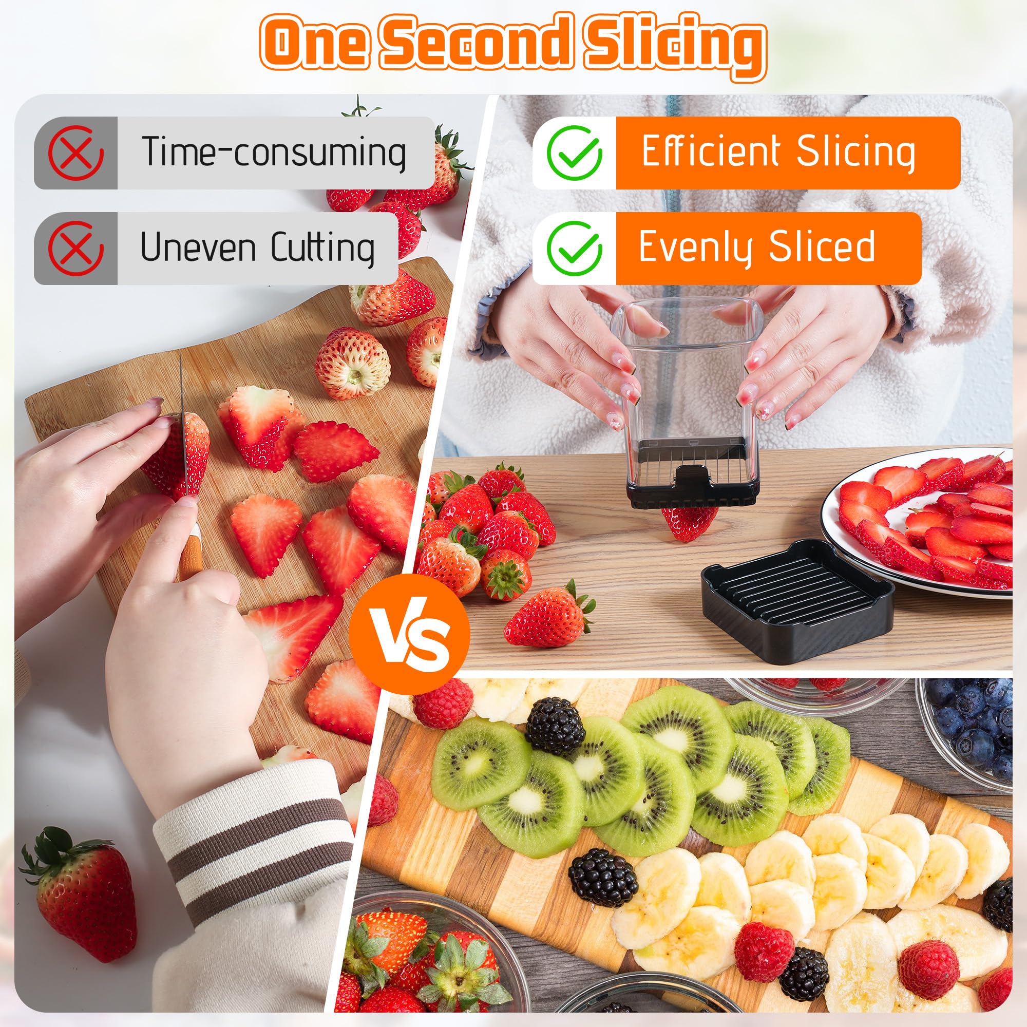 GENGCANG fruit slicer cup in action slicing produce into the cup