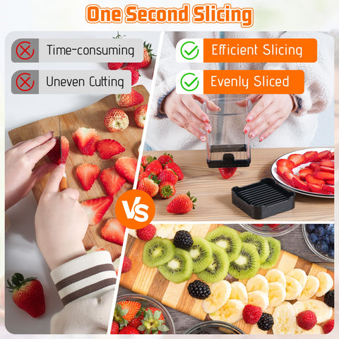 GENGCANG fruit slicer cup in action slicing produce into the cup