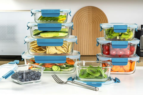 GENICOOK 21.6oz glass container great for family meals and batch prepping.