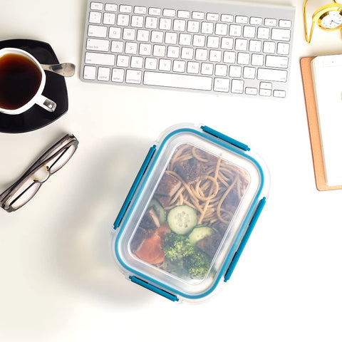 GENICOOK 27oz glass container handles larger portions for big meals.