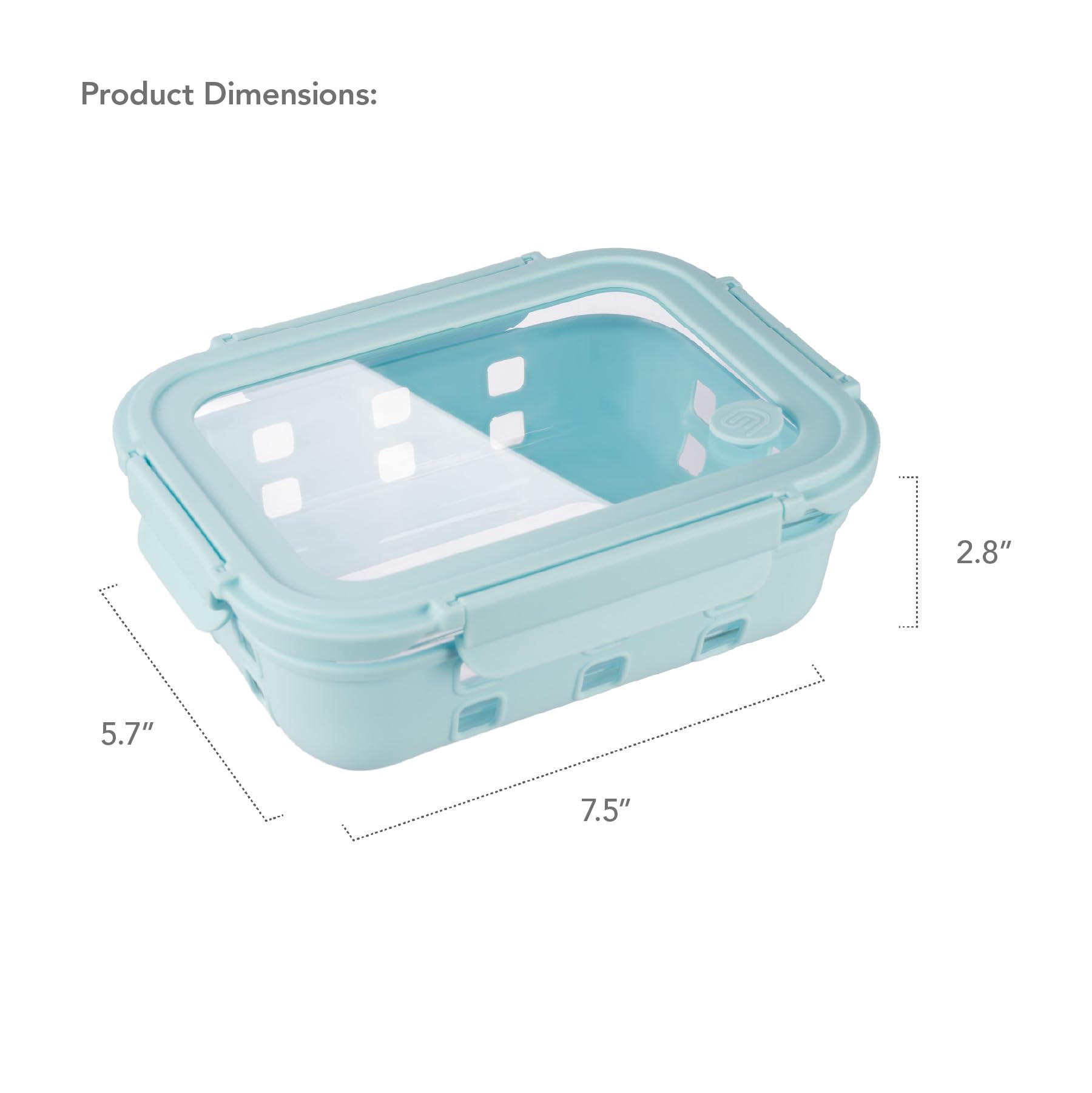 GENICOOK airtight glass lids on a set of 5 containers for leakproof storage.