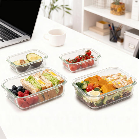 GENICOOK four-hinge locking lids securely seal to prevent leaks in bags.