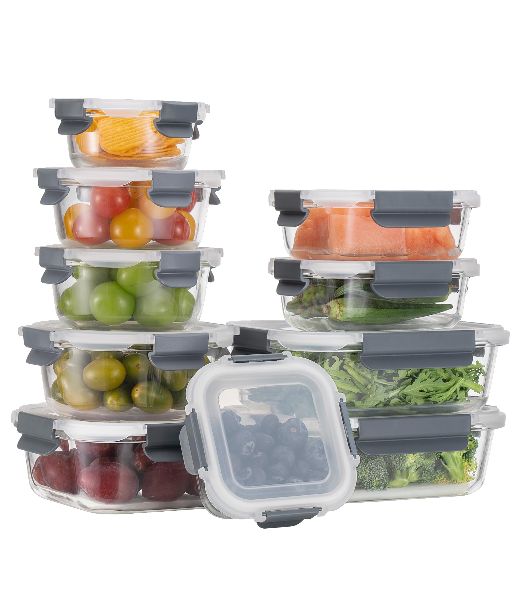 GENICOOK glass bento rectangular 12.5-oz container for portioned meals and quick reheating