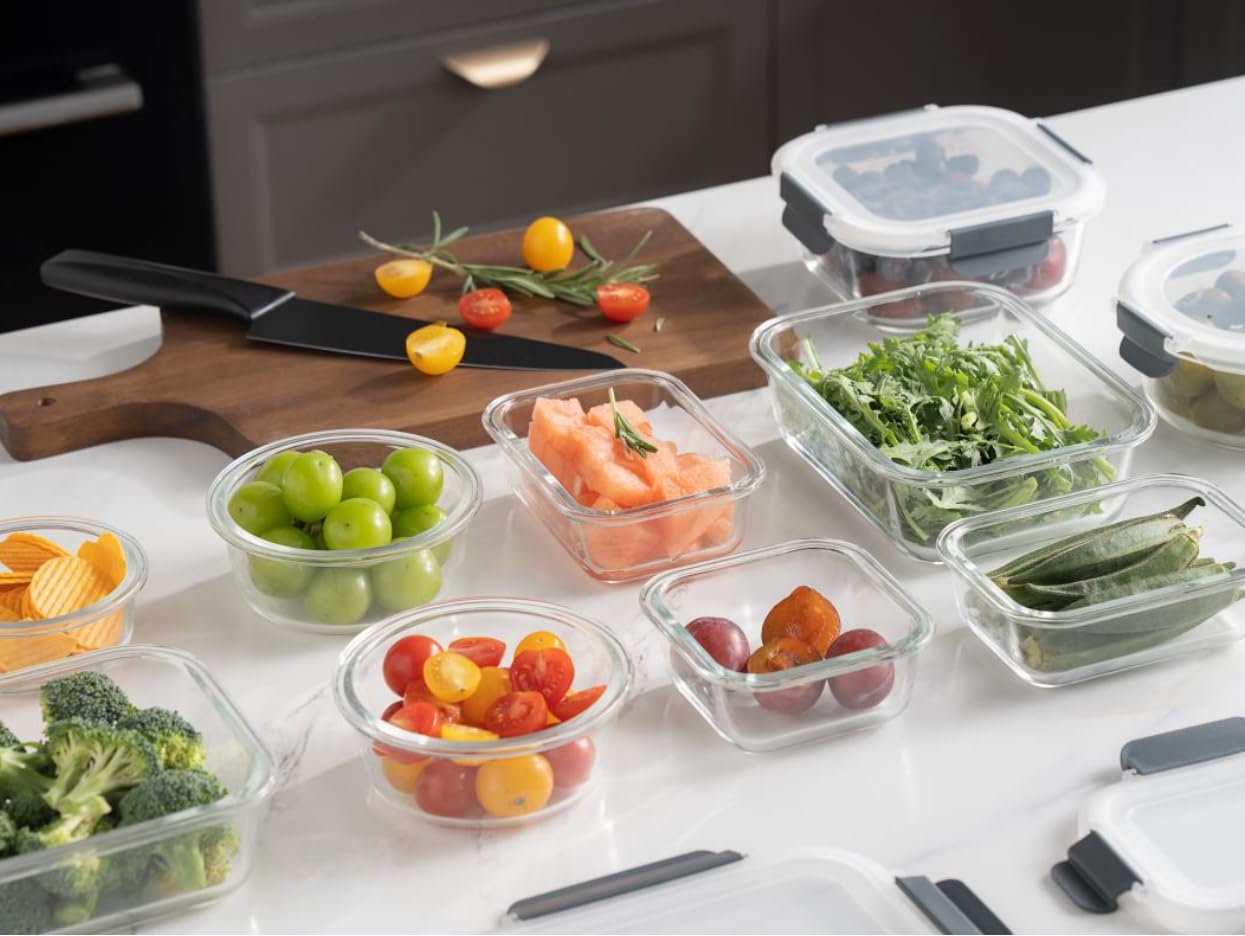GENICOOK glass bento round 22-oz container versatile for salads and leftovers