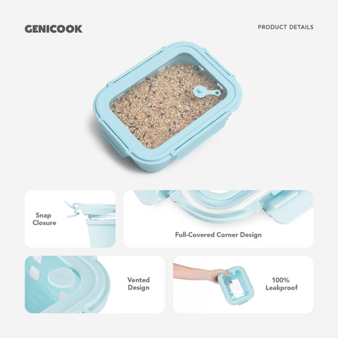 GENICOOK removable silicone sleeves shown for grip and protection.