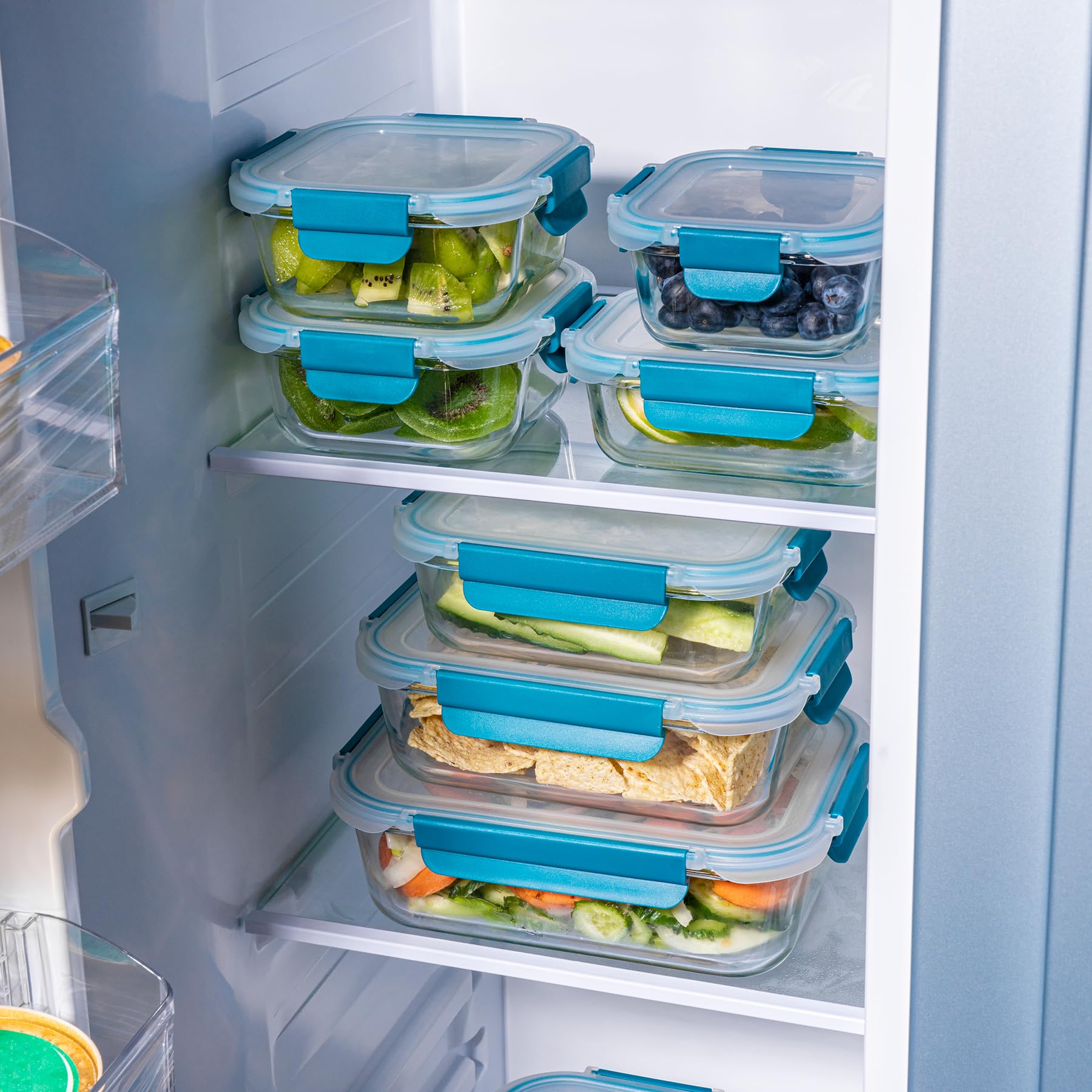 GENICOOK stackable design helps keep fridge and pantry organized and space-efficient.