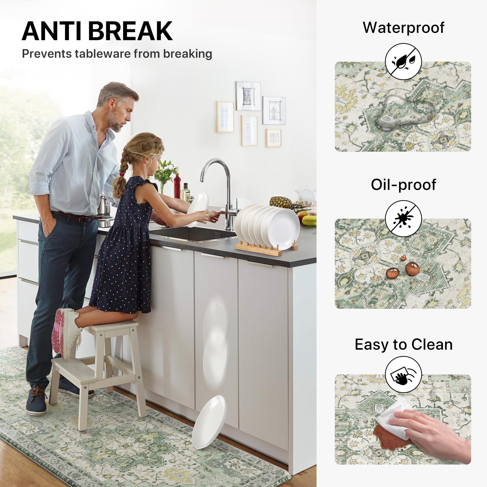 GENIMO easy-clean surface wipes clean after cooking or chores.