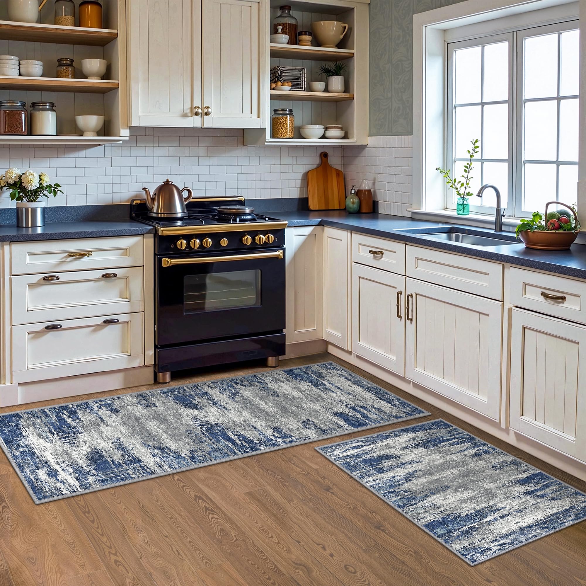 GenIMO non-slip backing keeps the rug in place on tile, wood, or laminate.