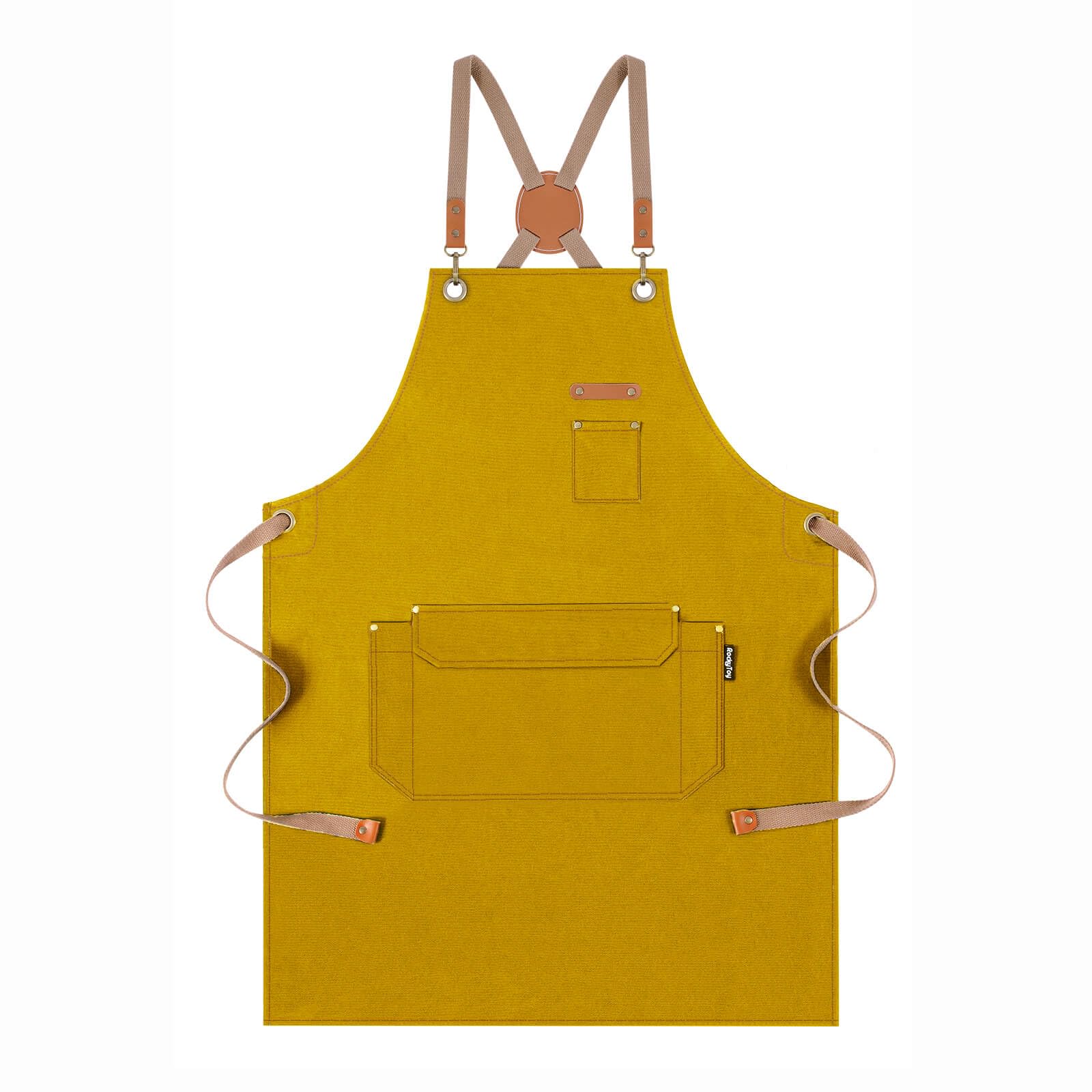 Genixart chef apron with cross-back design offering comfort during long cooking sessions.