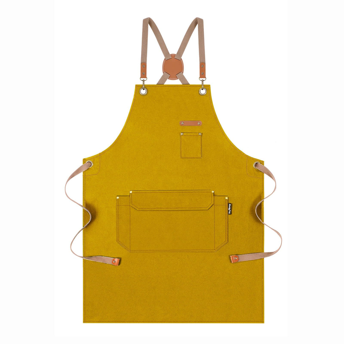 Genixart chef apron with cross-back design offering comfort during long cooking sessions.