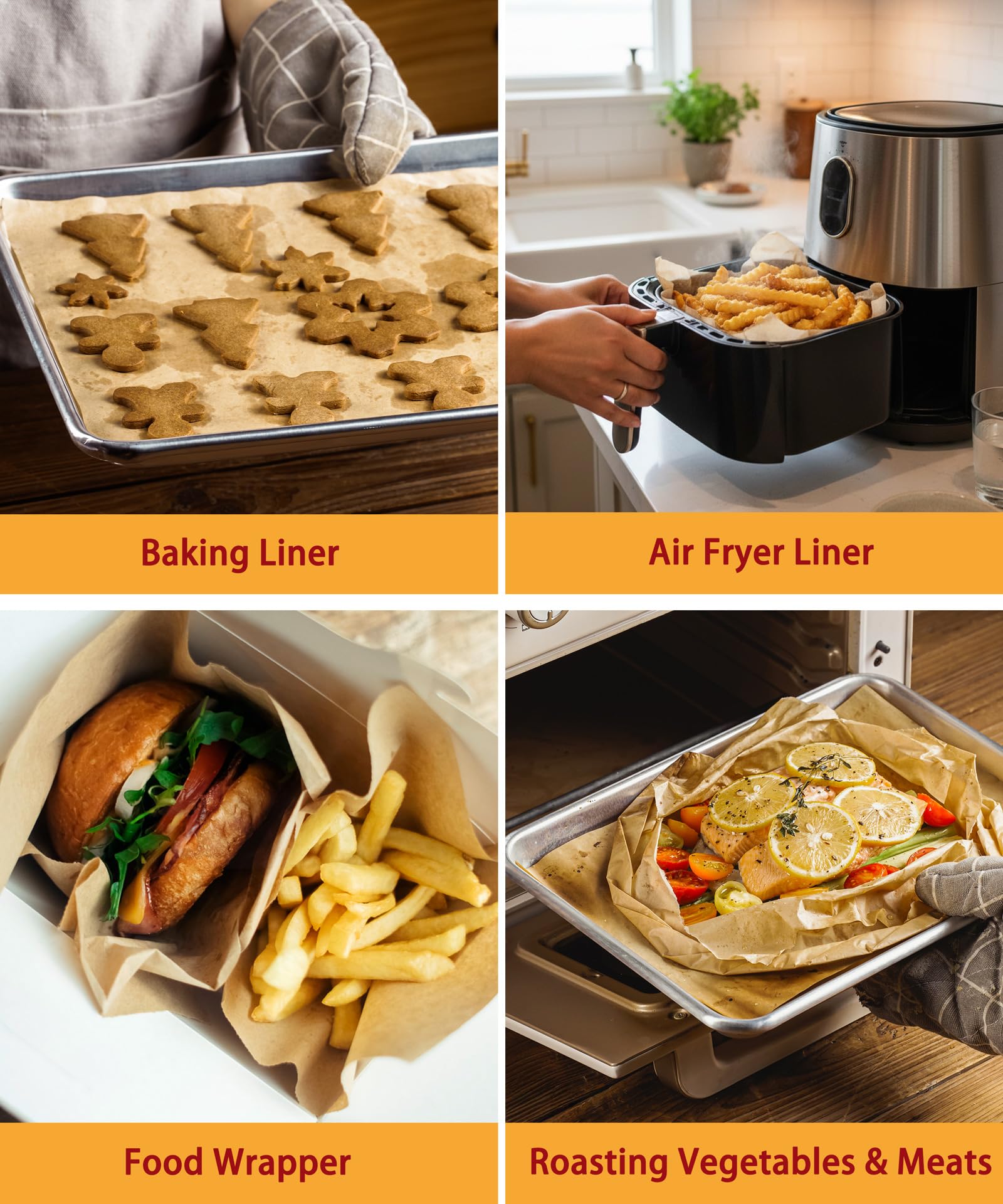 GENLGE easy cleanup after baking with non-stick parchment