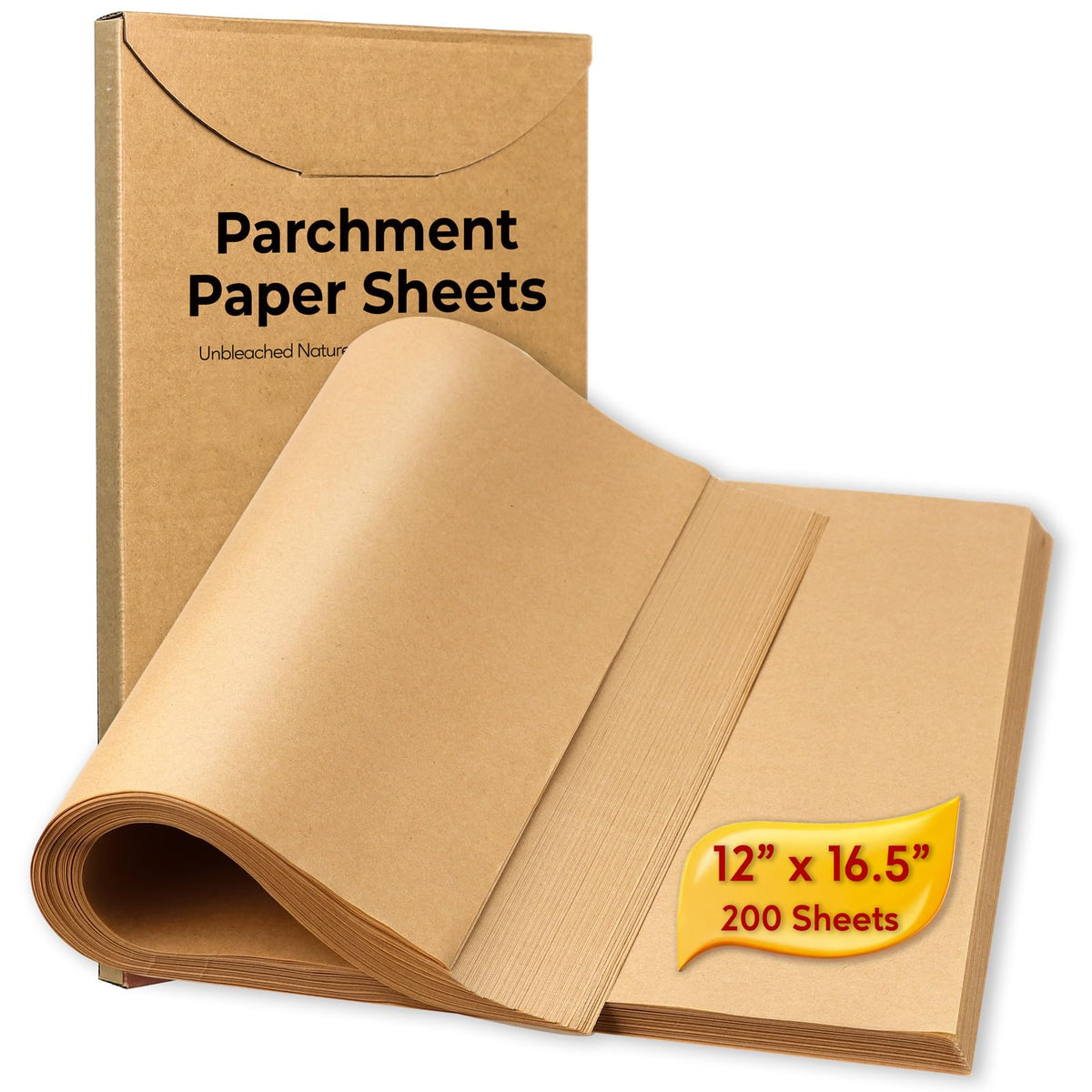GENLGE unbleached parchment sheets ready for baking with non-stick release