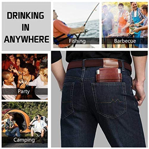 GENNISSY 304 stainless steel hip flask resistant to rust and odors for outdoor use