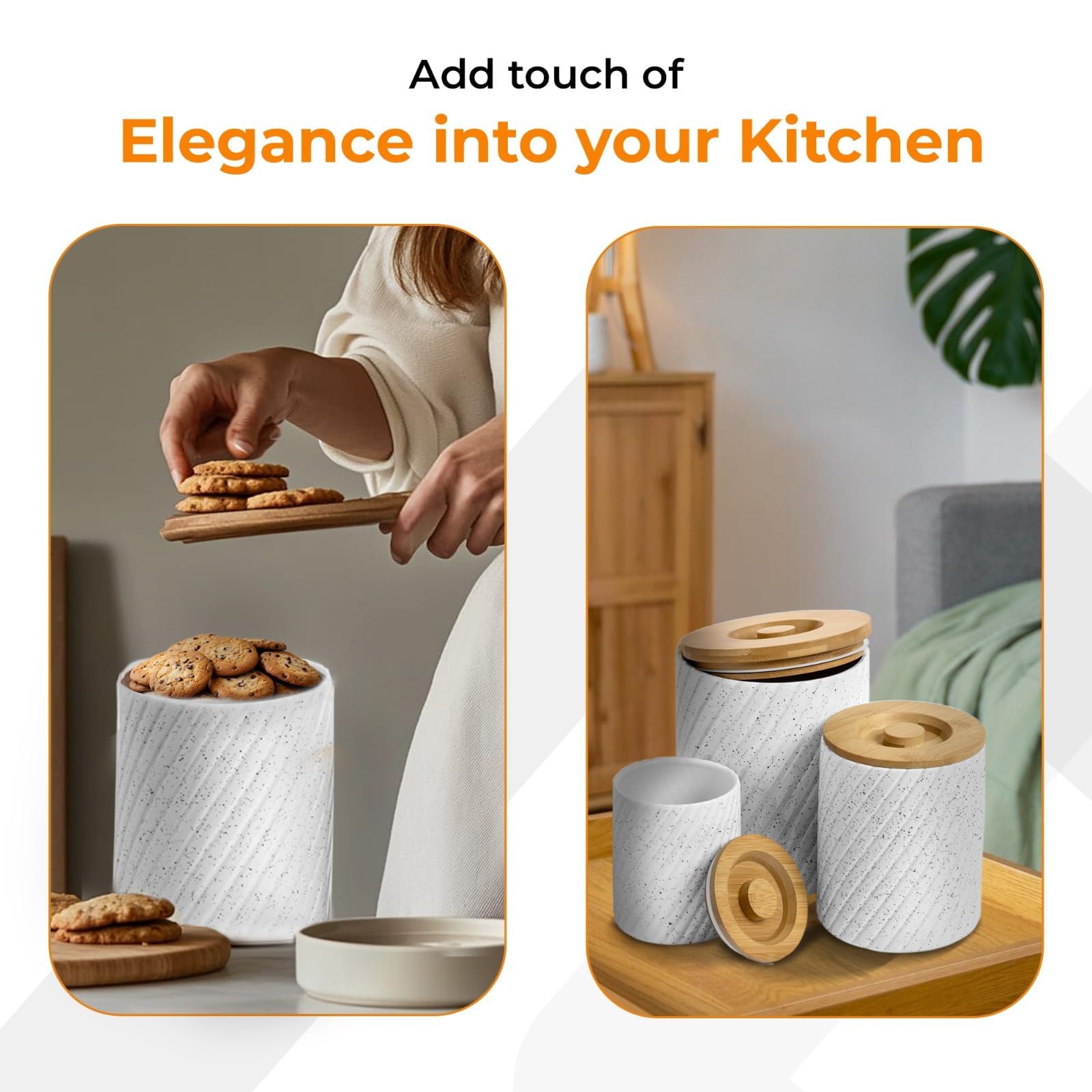Gennua Kitchen multiuse storage for dry goods like flour, rice, and beans.