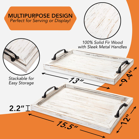 Gennua Kitchen nesting trays inside view demonstrates space-saving two-piece set.