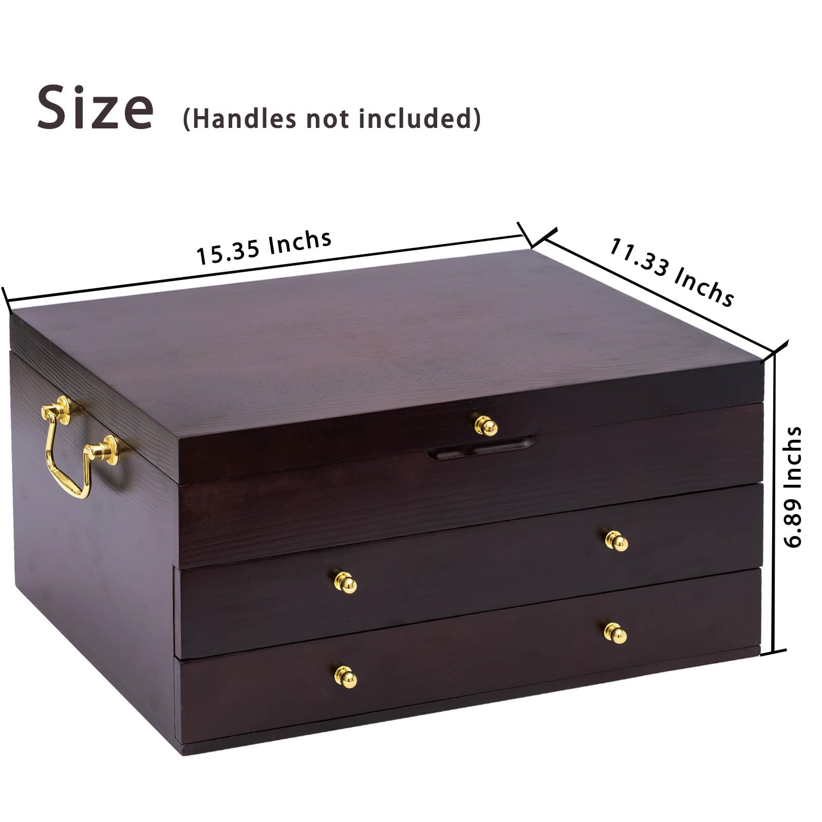 GENRICE three-layer silverware chest open shows organized 12 to 16 sets.
