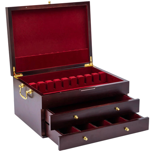 GENRICE wooden silverware chest felt lining protects contents from scratches.