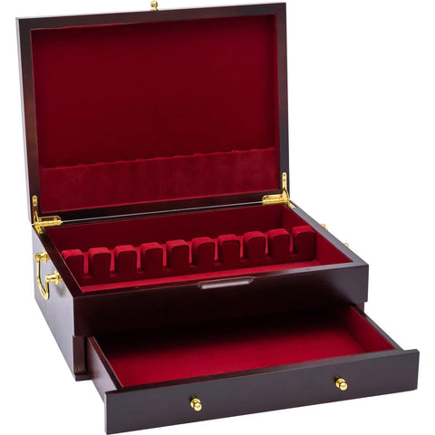 GENRICE wooden chest in natural finish with warm tones for elegant storage.