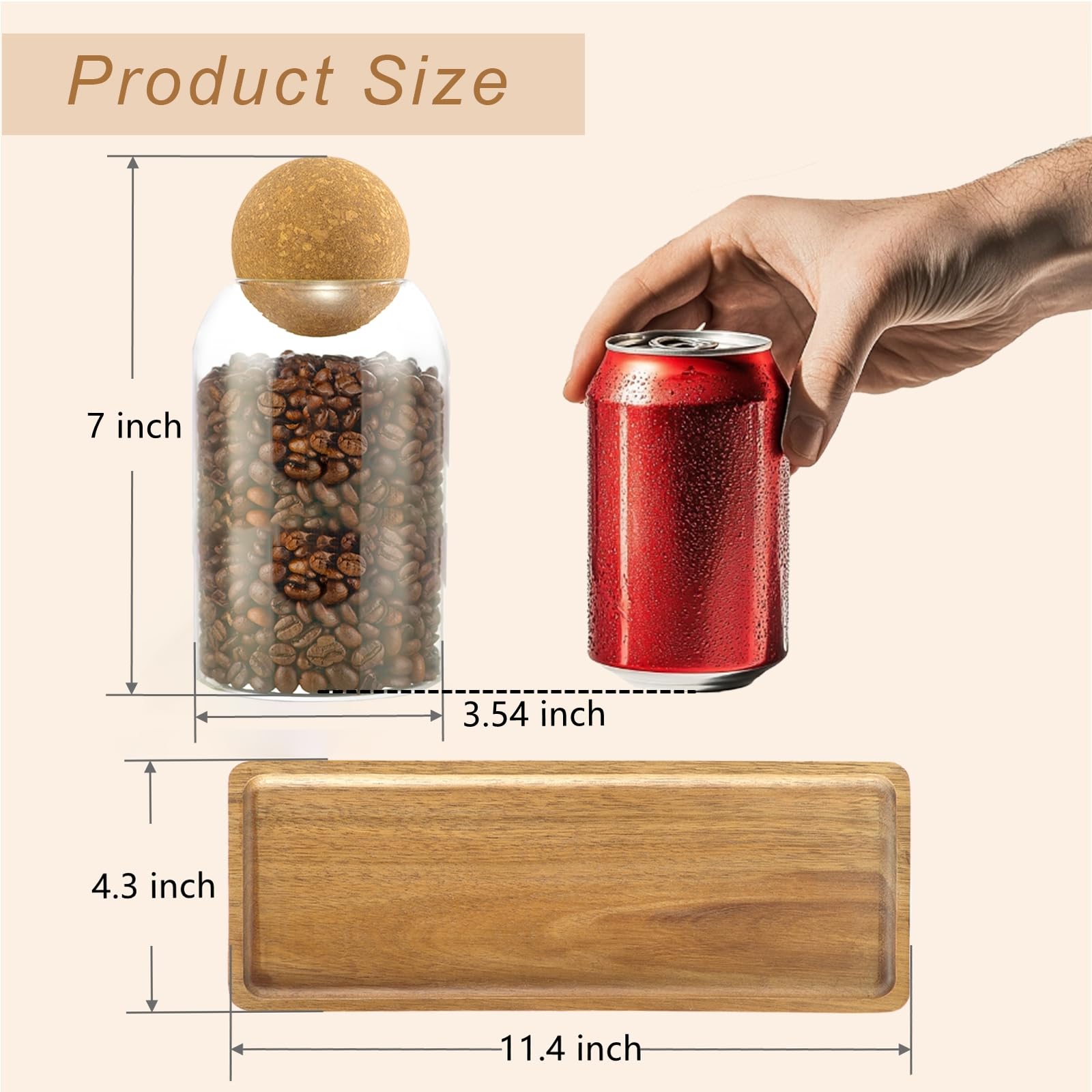 GENSTEUO cork lid airtight seal close-up keeps contents fresh.