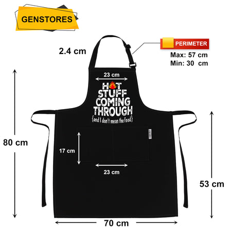 GENSTORES durable polycotton apron resists water, oil, and stains during outdoor BBQ