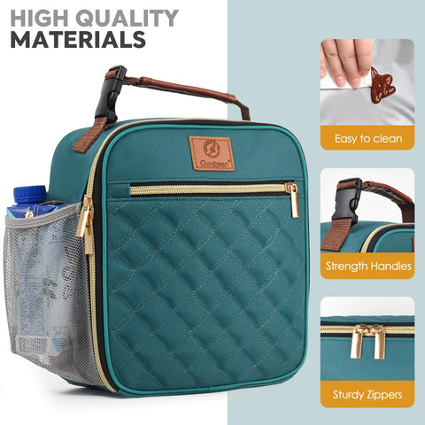 Genteen Lake Green lunch box front pocket stores small items.