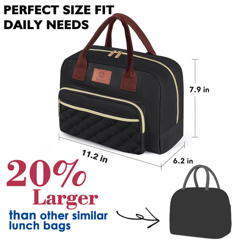 Genteen lunch bag front pocket for utensils and small items.