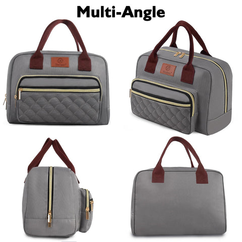 Genteen lunch bag gray padded carry handle for easy transport.