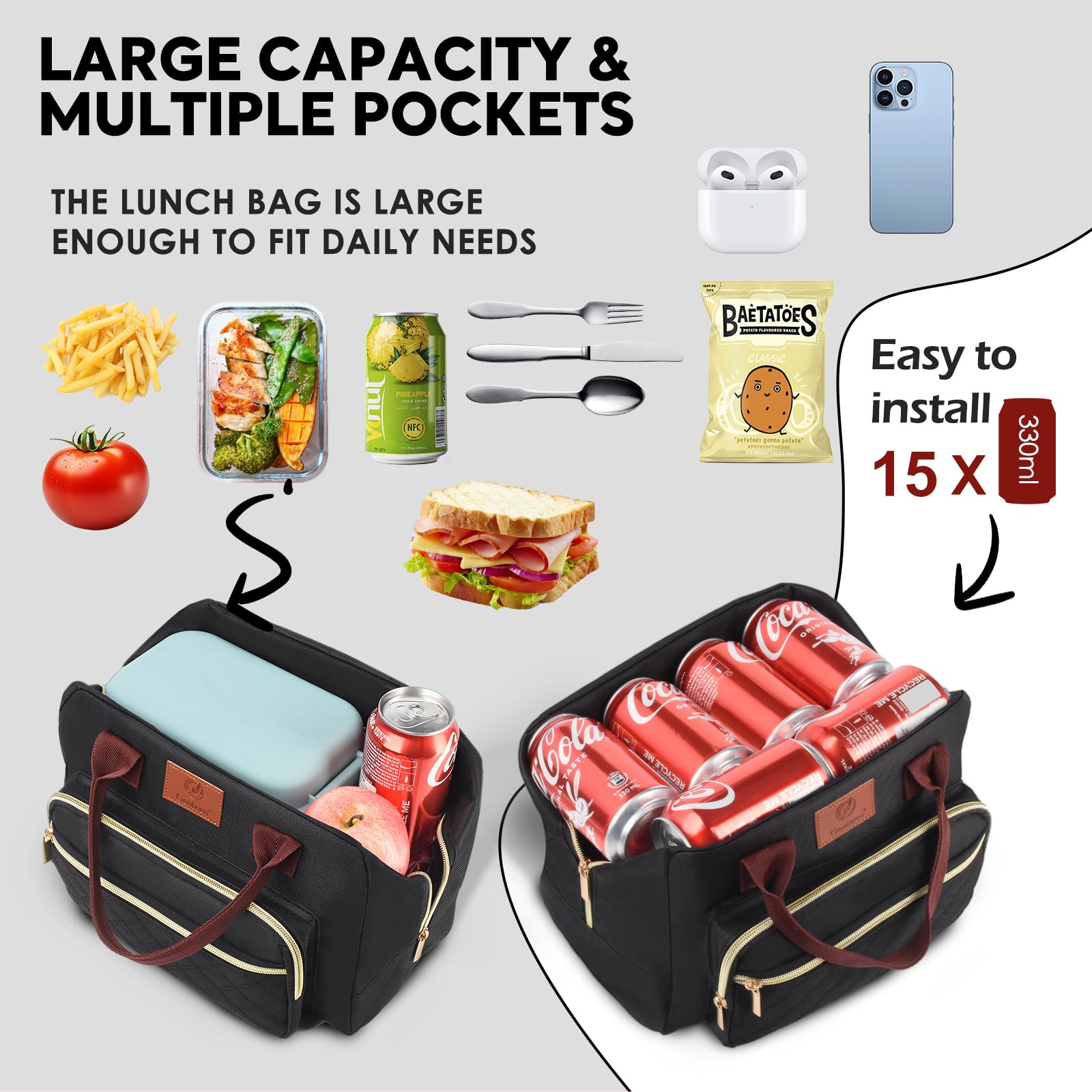 Genteen lunch bag lightweight design for easy daily carrying.